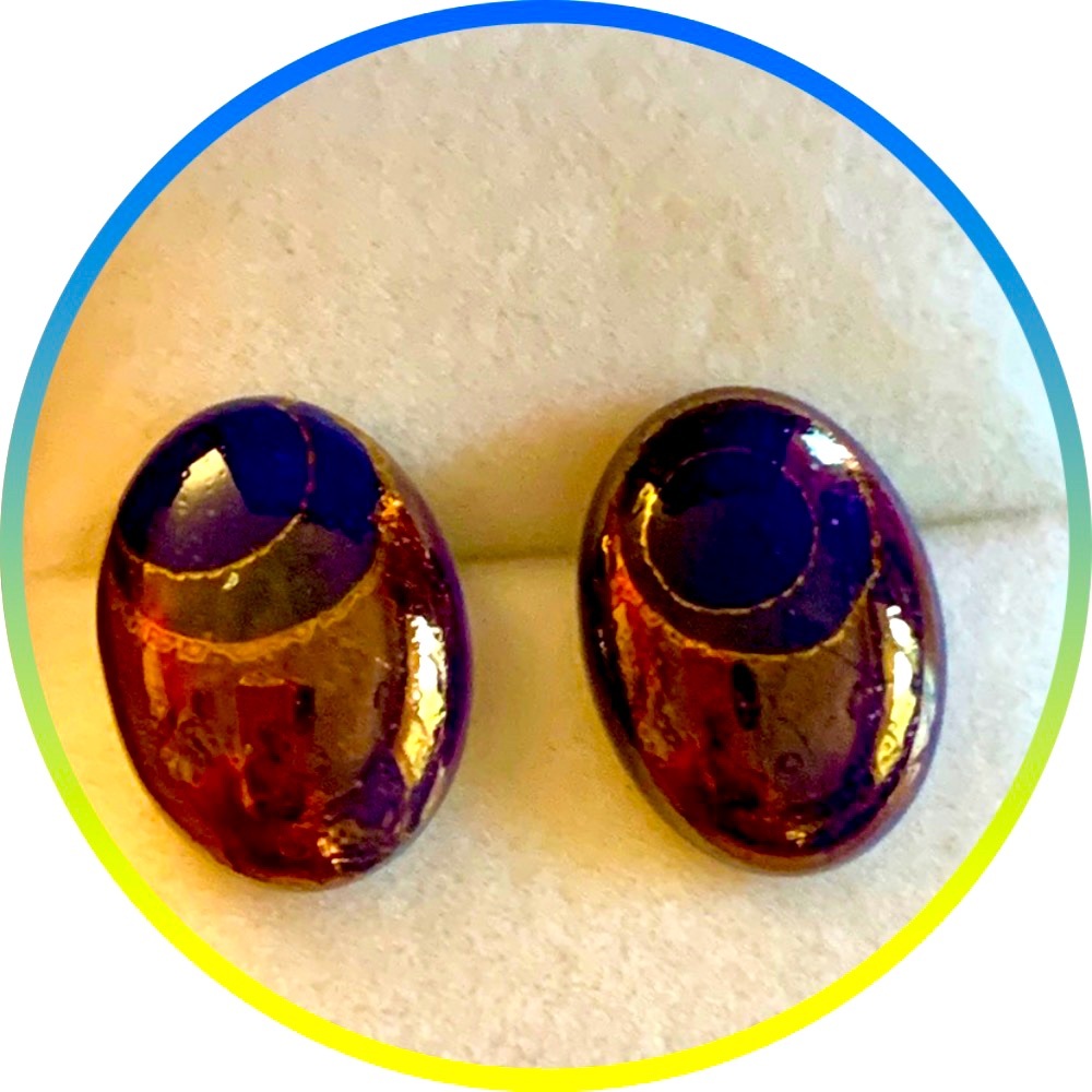 3/$12 🌸 Blue/Gold Ceramic Earrings